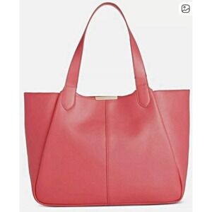 Macy's On 34th Extra Large Tote Bag, Peony Coral Pink, Gold Hardware NWT $130